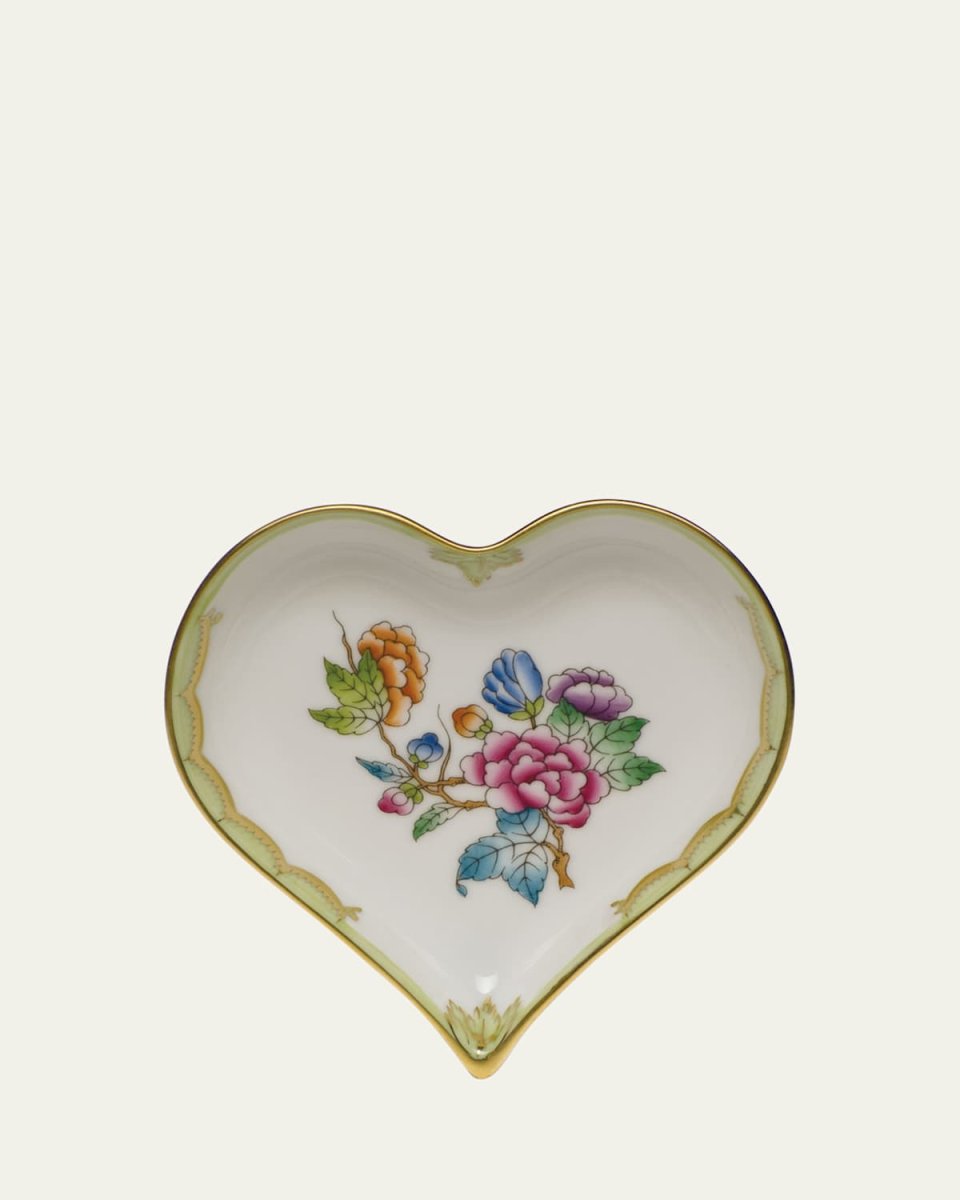 Queen Victoria Green Small Heart Tray